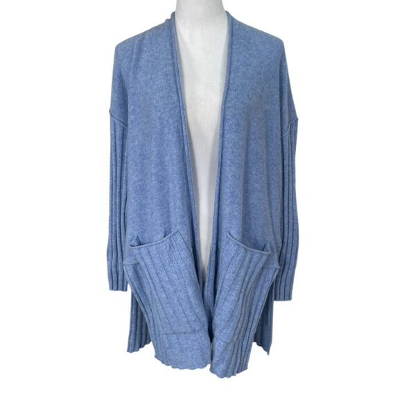 Anthropologie Pilcro Mafalda Blue Cashmere Open Front Cardigan Size S - Picture 4 of 11